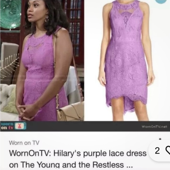 Adelyn Rae Purple Lace High/Low Sheath Dress - Picture 7 of 7